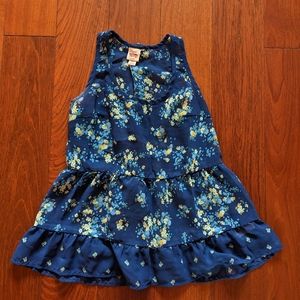 Blue Floral Tiered Tank